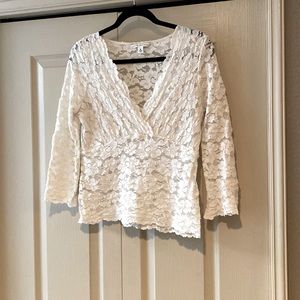 Banana Republic Ivory Lace Top, Size Medium!